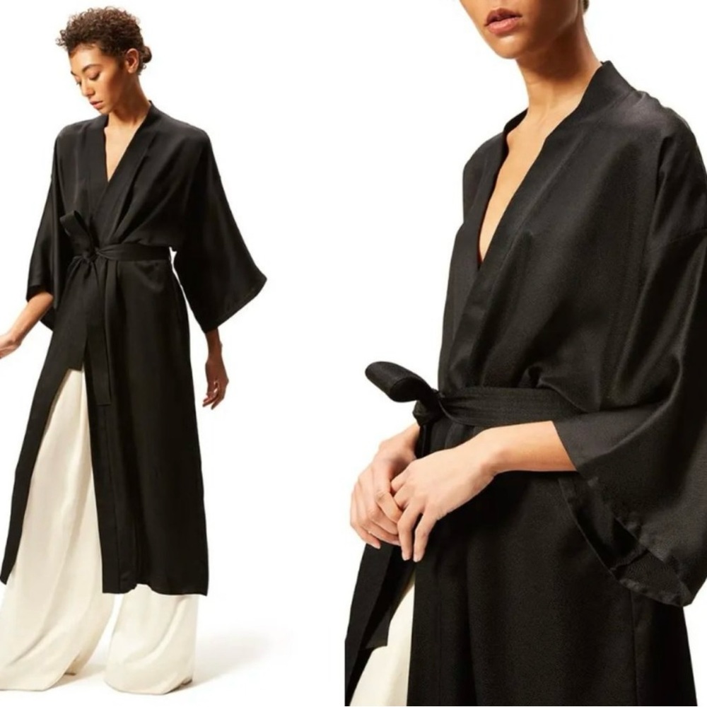 Nili Lotan Maia Silk Kimono Robe jacket